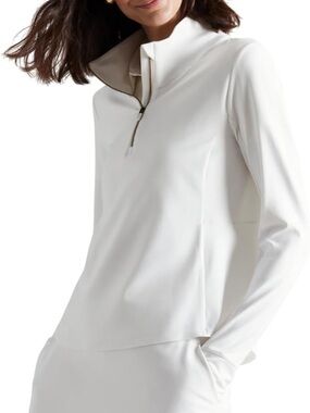 RHONE White Quarter-Zip Long Sleeve Pullover Jacket